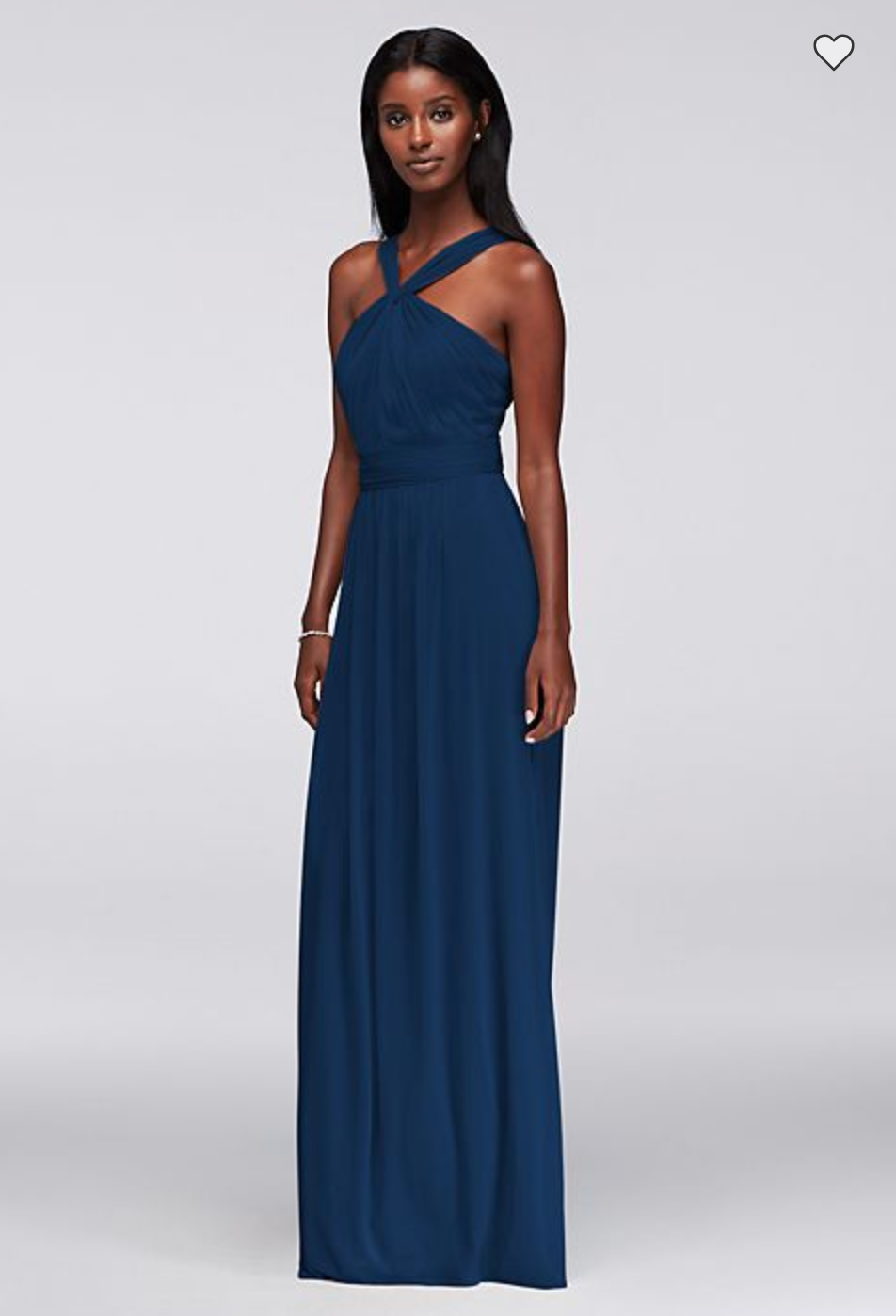 David's Bridal Y-Neck Long Mesh Dress W11173 – Nearly Newlywed