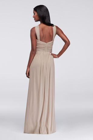 David's bridal long sale mesh with open back