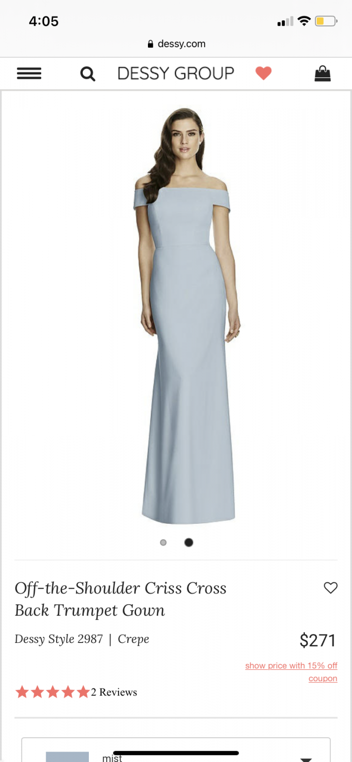 Dessy bridesmaid top dress 2987