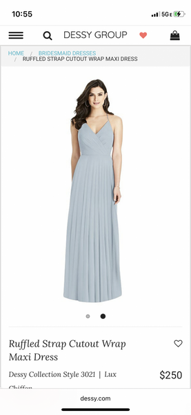 Dessy Ruffled Strap Cutout wrap maxi dress Style 3021