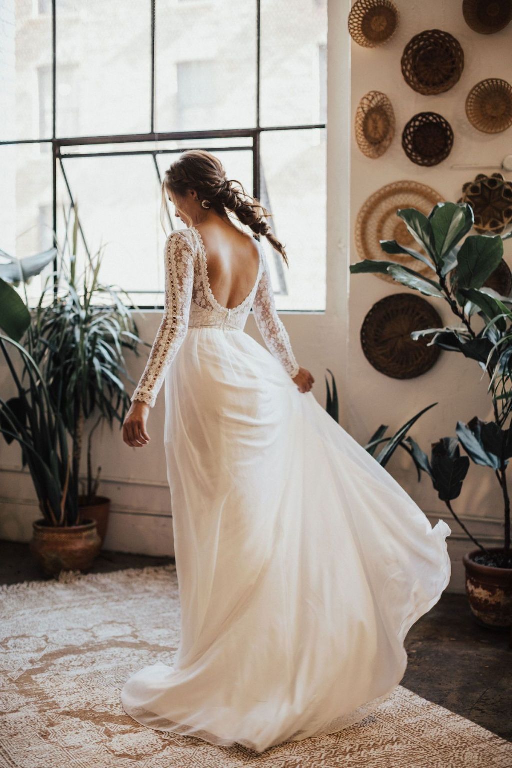 Dreamers Lovers Ines Lace and Chiffon Flowy Wedding Dress Nearly Newlywed