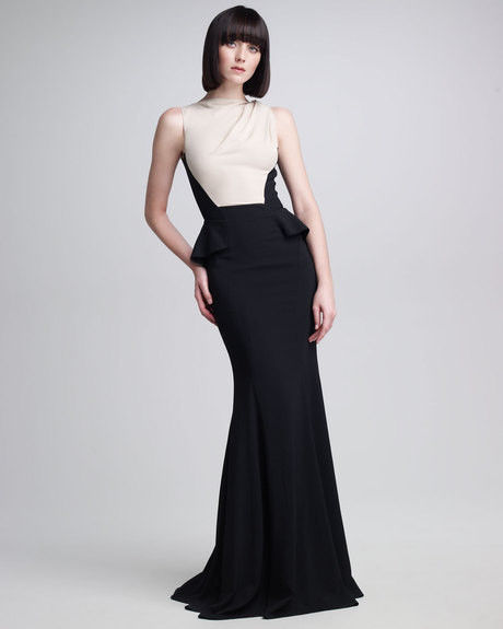 Elie Saab Colorblock Bodice Gown