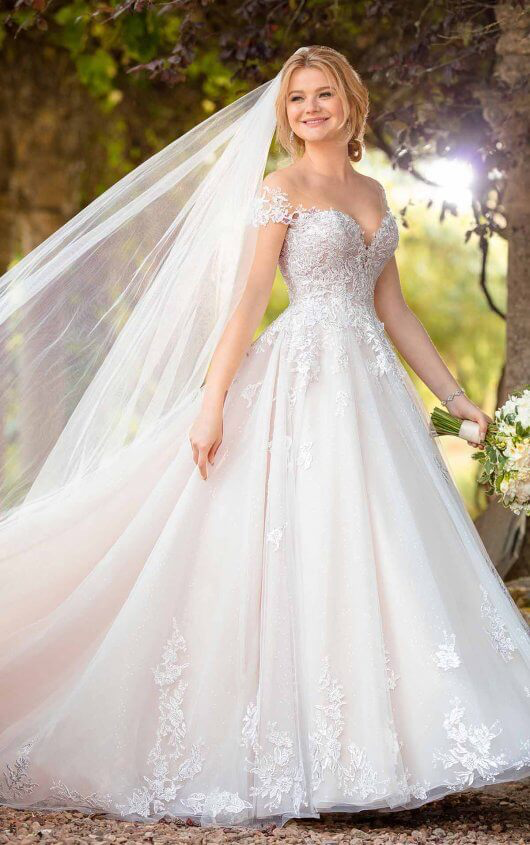 Essense Of Australia Tiered Wedding Dress With Sleeves Essense Of