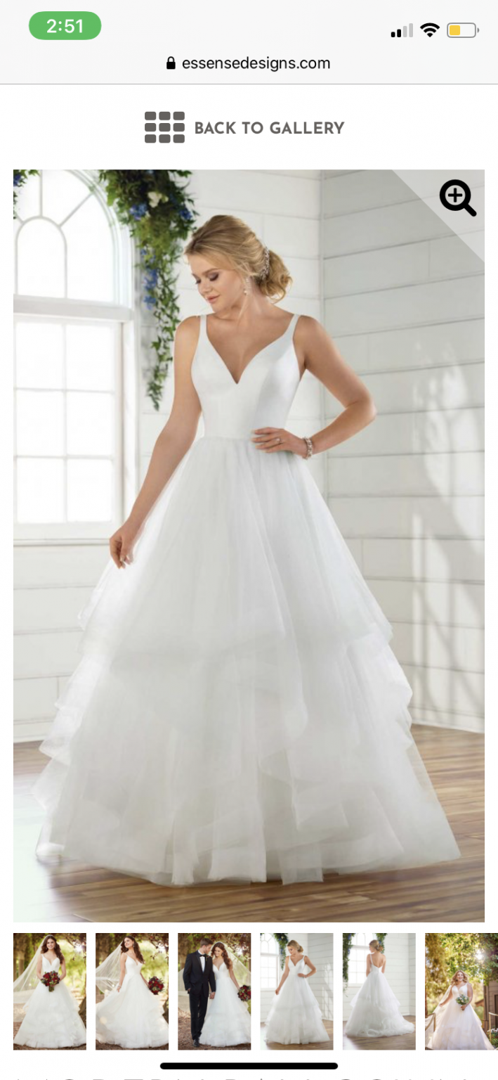 Essense of Australia D2724 Modern Ballgown with Tiered Skirt