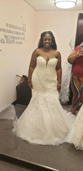 Ivory Lace Off The Shoulder Backless Chiffon Split Wedding Dresses
