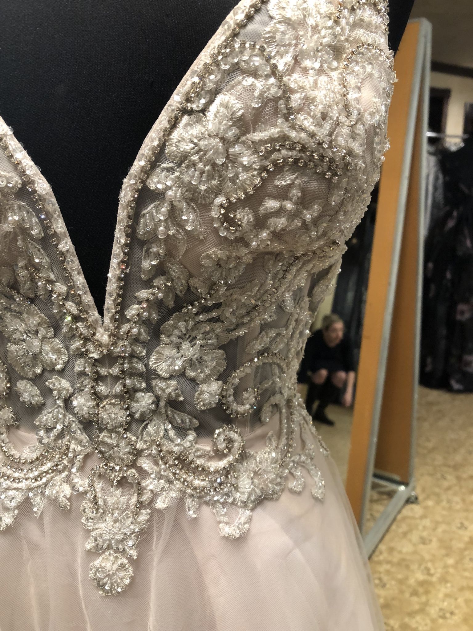 sheer beaded bodice organza a line wedding dress galina signature Galina Signature, sheer beaded bodice organza a-line wedding dress Wedding  Dress Save 73%