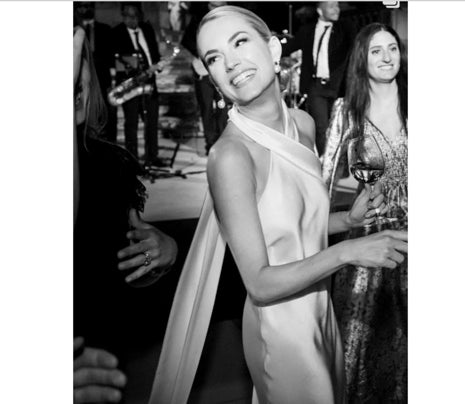 Galvan London London Silk Pandora Satin Halterneck Midi Dress