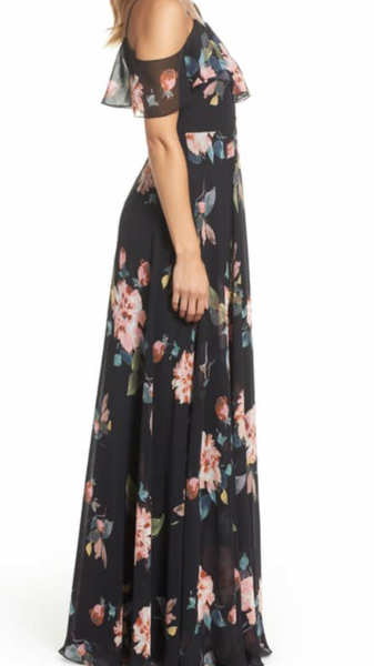 Jenny yoo mila sales cold shoulder gown