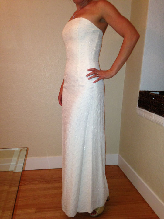 Jessica McClintock Sheath Strapless Gown
