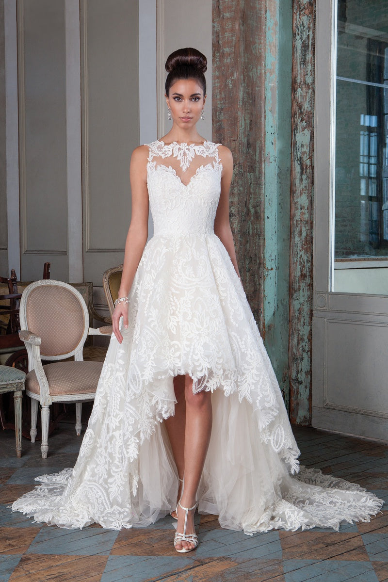 Justin alexander high neck wedding dress photos - Weddingsavor.com