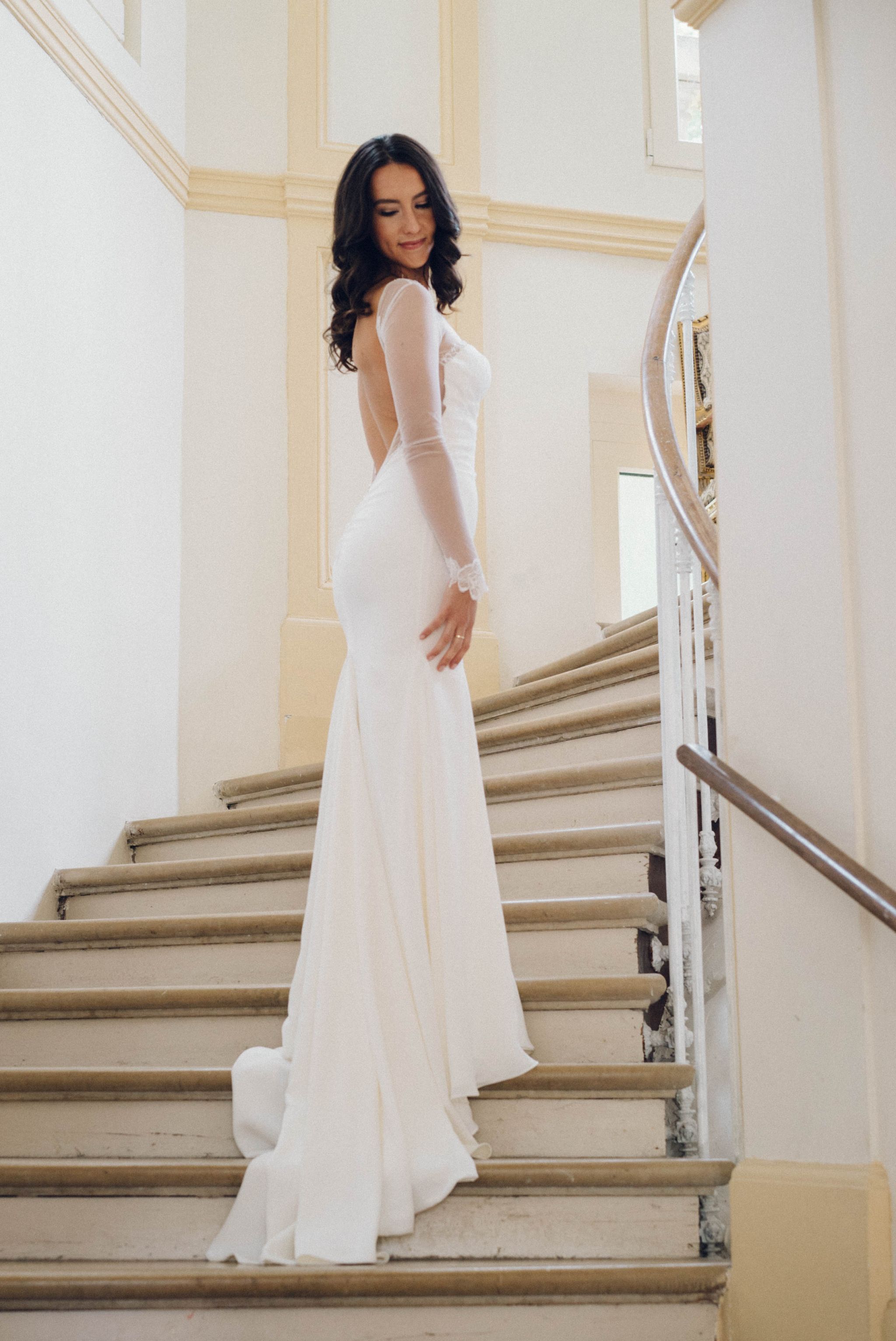 Stunning backless wedding dress