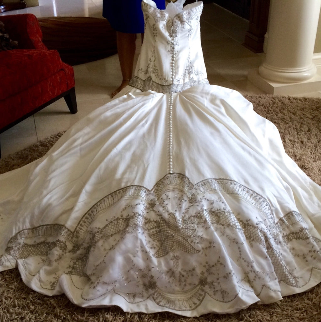 Pool Dutchess Satin Ballgown PreOwnedWeddingDresses