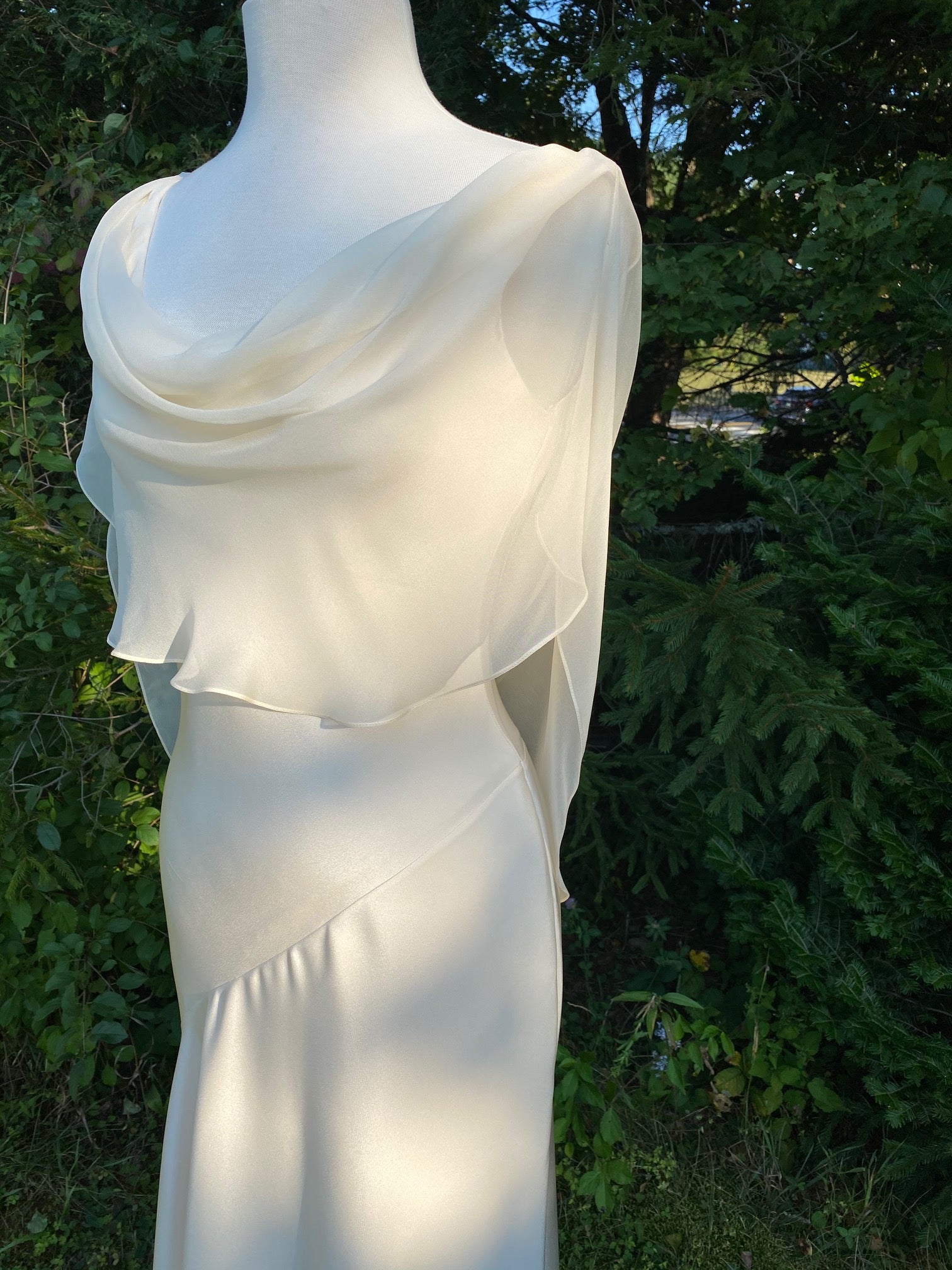 Laura Sheppherd double cowl low back – Nearly Newlywed