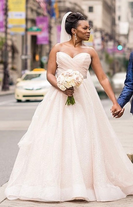 Lazaro pink wedding dress good - Official Online Store