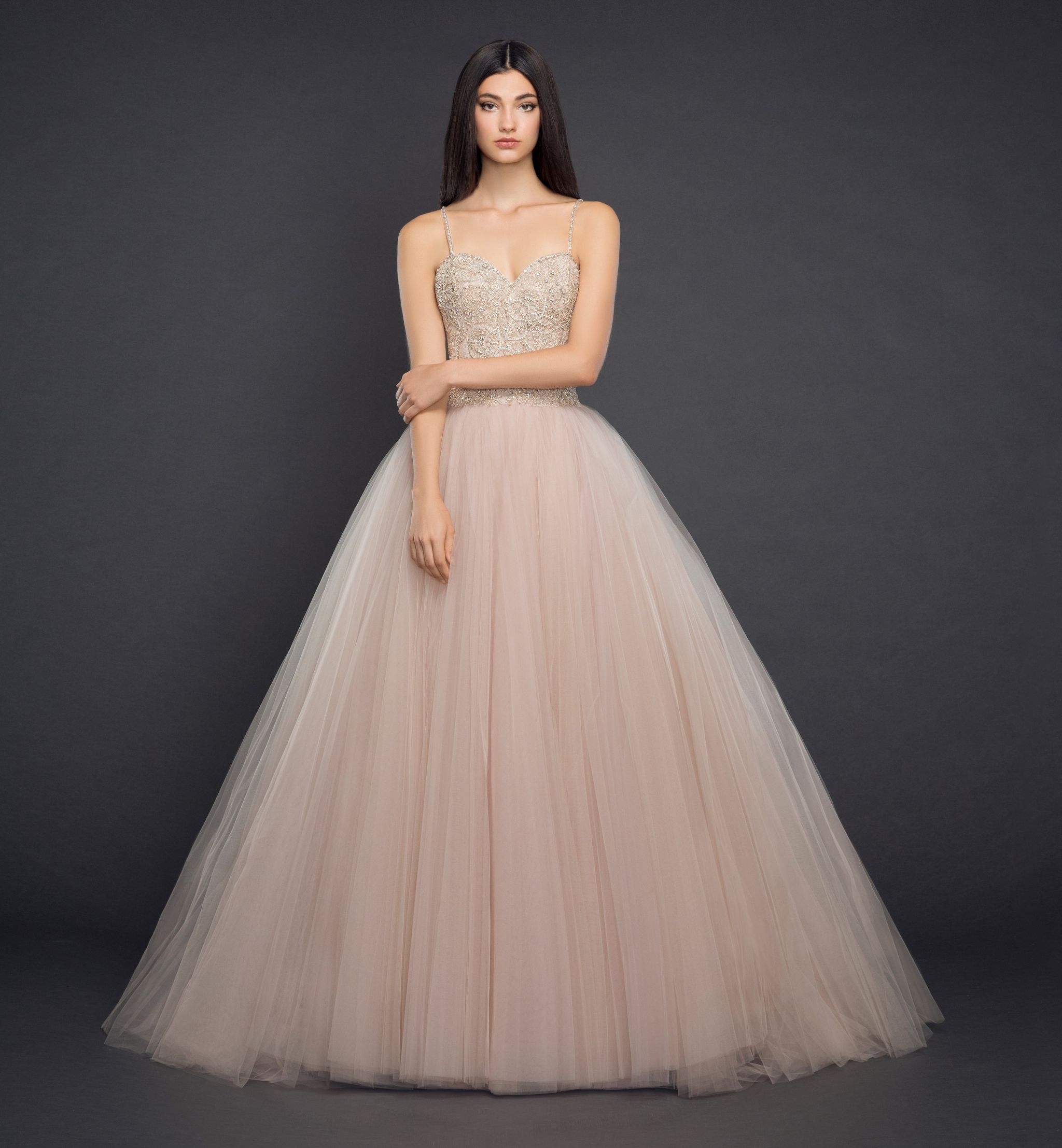 lazaro pink embroidered wedding dress Lazaro Spring 2013 Bridal Collection: Dramatic Wedding Gowns