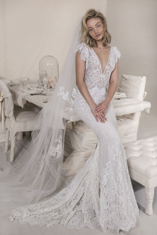 Gown Lihi Hod Fall 2018 Lihi Hod Long Sleeve Wedding Dress Deals