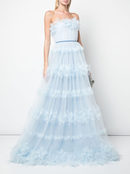 Marchesa notte clearance ruffled tulle gown