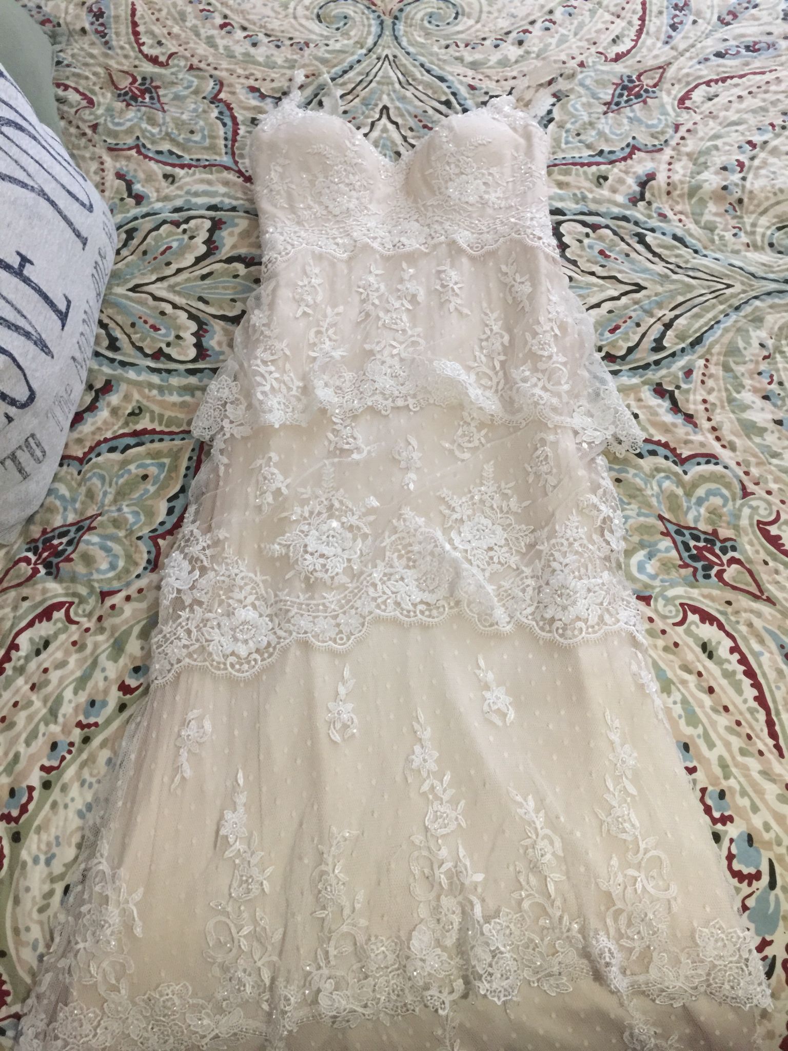 Martina Liana 597 Vintage Lace Tiered Nearly Newlywed