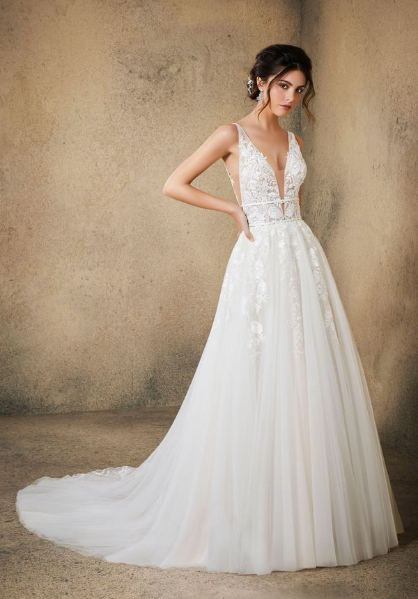 Mori Lee Rosa (ivory/champagne) – Nearly Newlywed