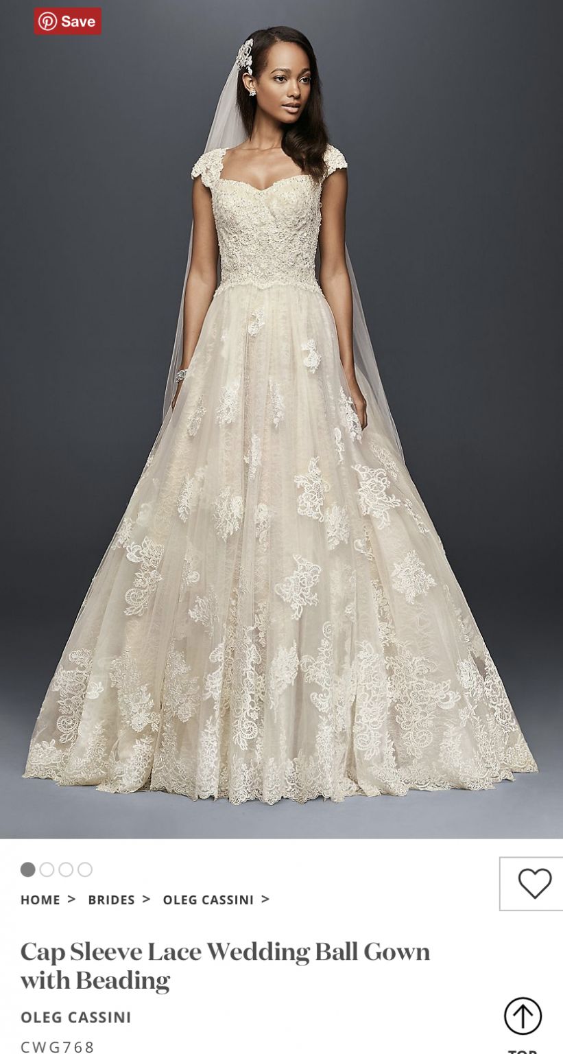 Oleg Cassini Cap Sleeve Wedding Dress Oleg Cassini Cap Sleeve Ball
