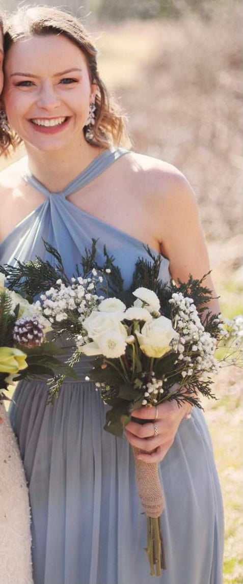 kiko dress birdy grey Kiko Periwinkle Blue Slit Chiffon Halter Dress
