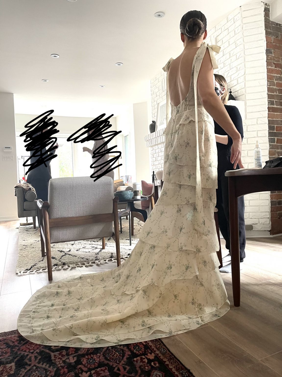 Other Brock Collection Tiered Floral Jacquard Gown Nearly Newlywed