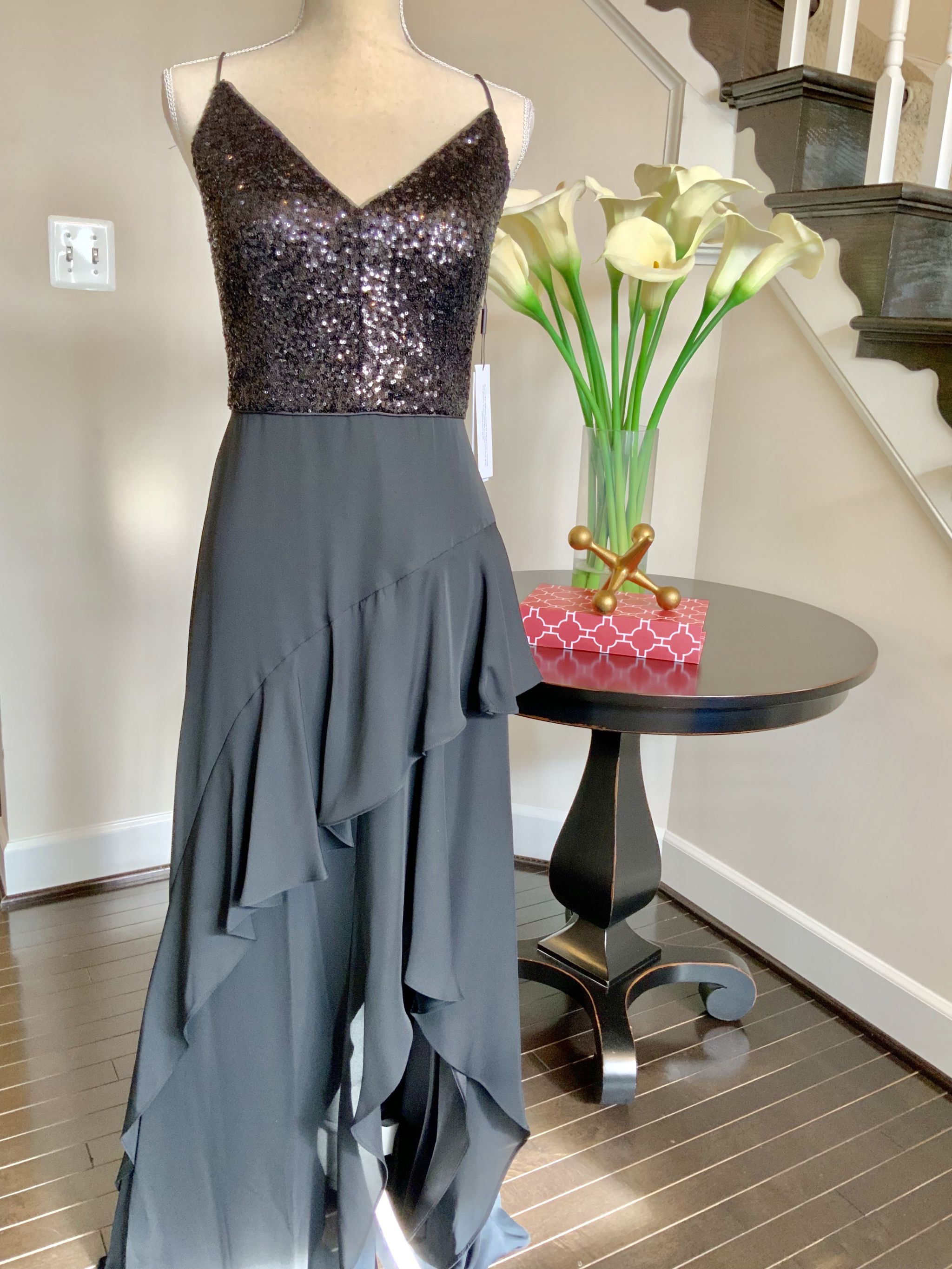 Other Calvin Klein Sequin-Top Chiffon-Skirt Dress Other Calvin Klein Sequin-Top Chiffon-Skirt Dress