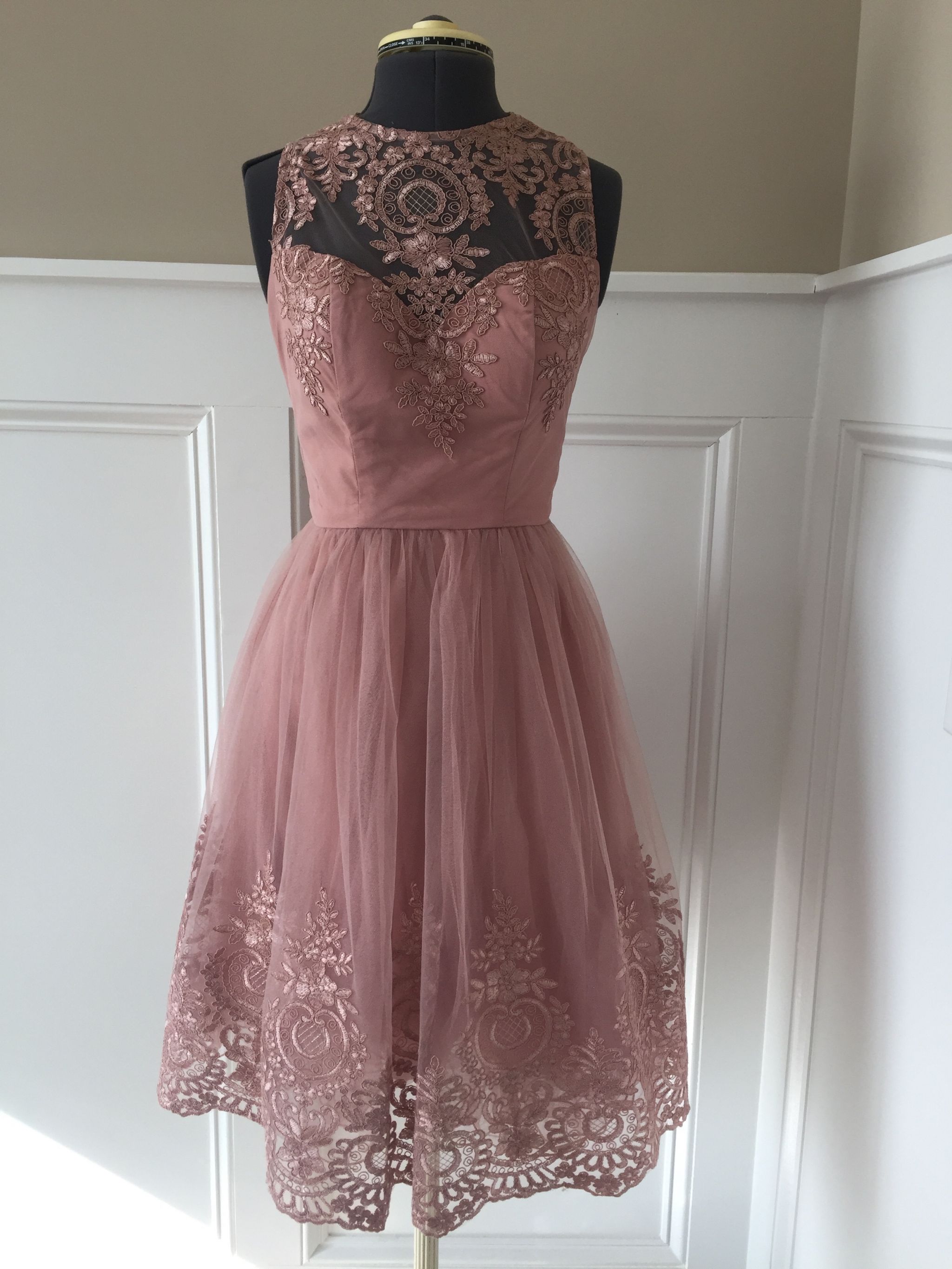 chi chi pink dress Chi Chi Peplum Floral Embroidered Lace Bodycon Dress in Pink, Size 8