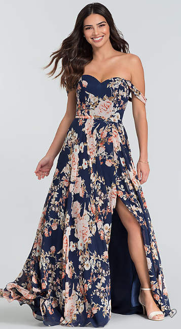 line dress Andrea & Leo A1347 Short Floral A-Line 12 / Navy Paris Blue Rose Gold Bridesmaids Collection Size:17.5(36/37) model:Saint
