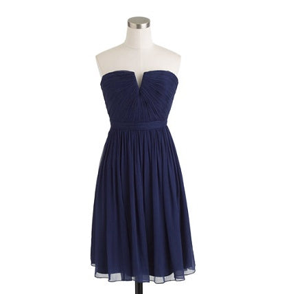 Other J.crew Nadia Dress In Silk Chiffon, Dark Cove Navy 