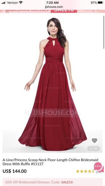 Jjshouse a line princess online scoop neck