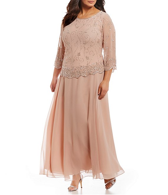 Other Jkara Plus Size Beaded Bodice Chiffon Gown – Nearly Newlywed
