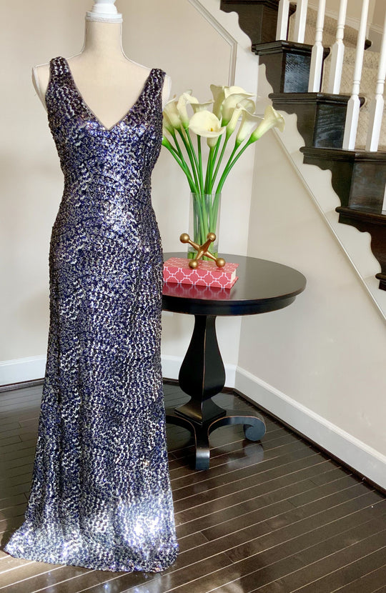Other Laundry by Shelli Segal Sequin V-neck Gown
