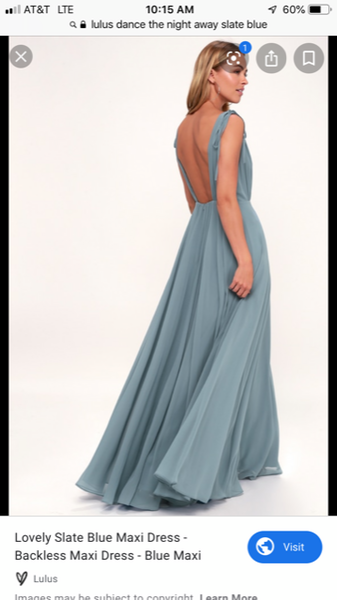 Dance the night away slate blue backless maxi hot sale dress