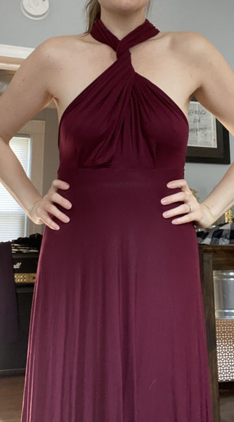 Tricks of the trade burgundy best sale maxi dress