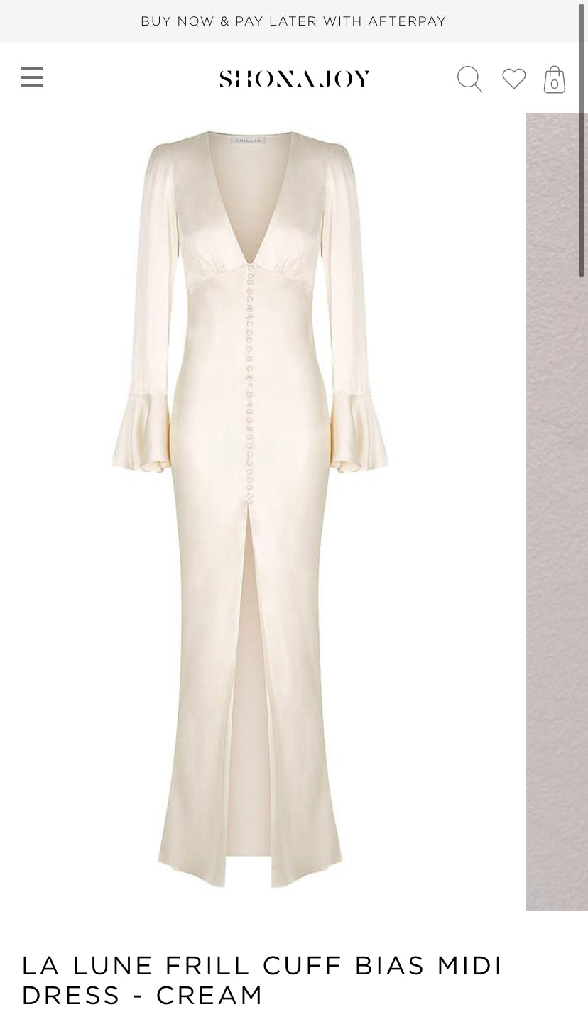 Other SHONA JOY - LA LUNE FRILL CUFF BIAS MIDI DRESS