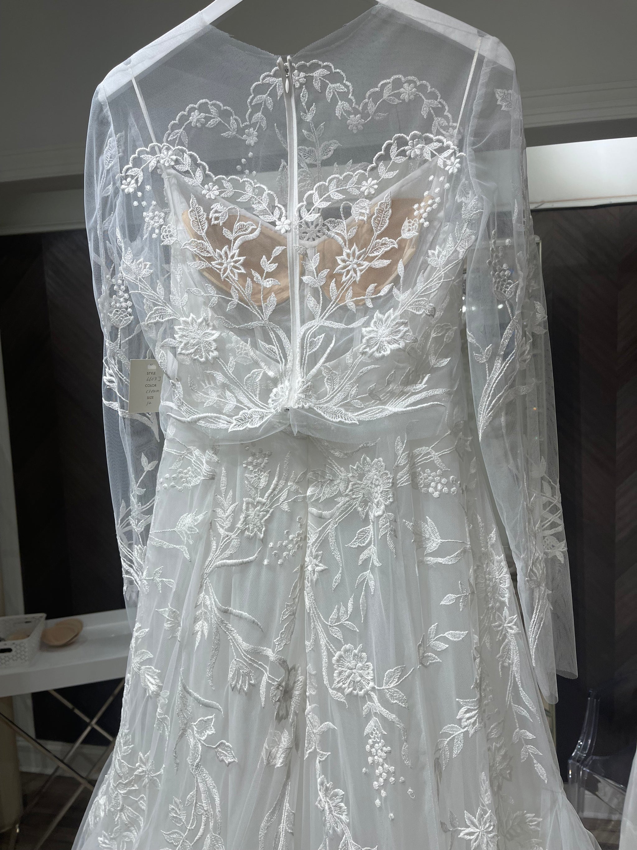 reem acra wedding dress long sleeve Reem Acra Surprise + Jacket – Nearly Newlywed