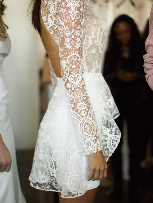 rime arodaky short wedding dress A Sexy Rime Arodaky Dress for a Stylish & Elegant Hampton Court House Autumn Wedding