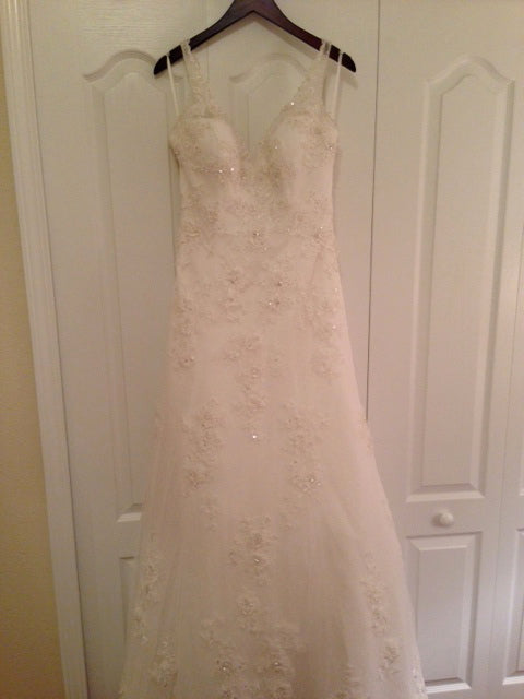 Robin Jillian Fully beaded A-line gown with sweetheart neckline