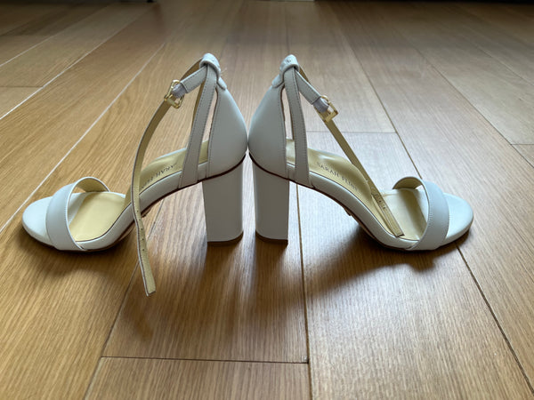 Sarah Flint White Satin Pumps Wedding Perfect Block Sandal Sarah Flint  Wedding Shoes Sarah Flint Perfect