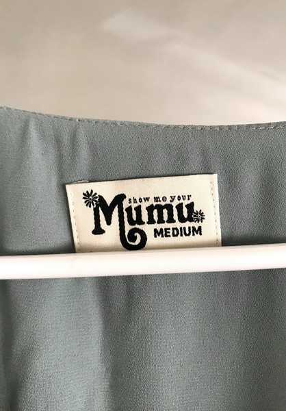 Show Me Your MuMu Audrey Maxi Dress Silver Sage Crisp MEDIUM