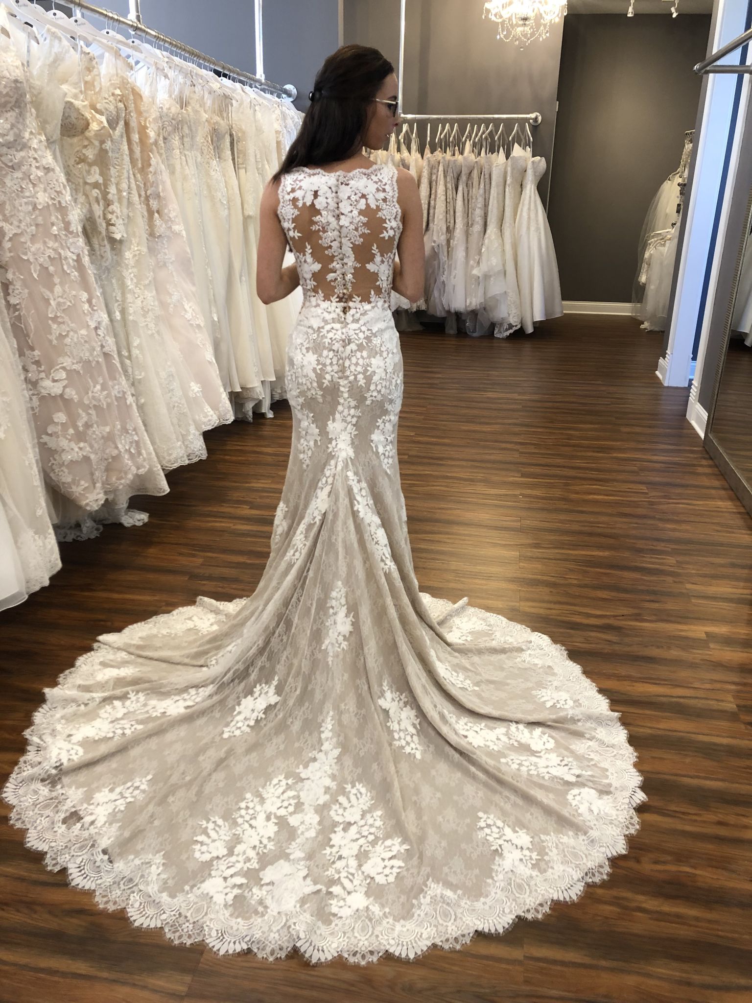 Strapless Lace Fit-and-Flare Wedding Dress | Kleinfeld Bridal