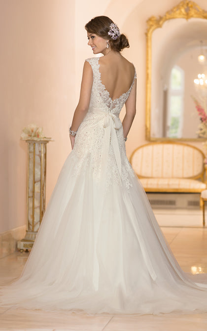 Stella York Wedding Dresses With Cap Sleeves And Open Back Stella