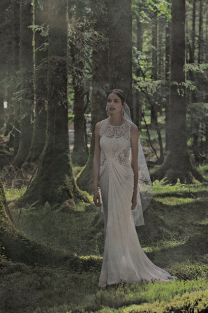 Tadashi Shoji Cypress Dress / Beaded Crinkle Chiffon Gown