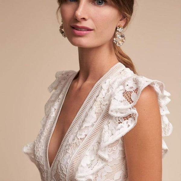 Ruffled Sleeves Bhldn Placid Gown Used Bhldn Pique New Arrivals