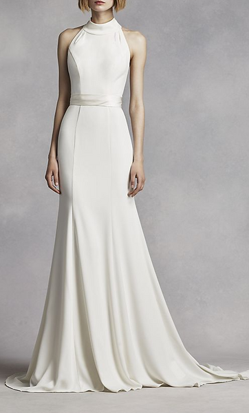 White by vera wang deals halter sheath wedding dress