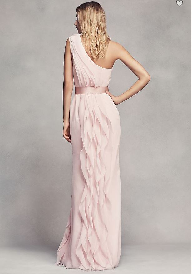 Clothing Ball Gown Vera Wang One Shoulder Bridesmaid Dress White