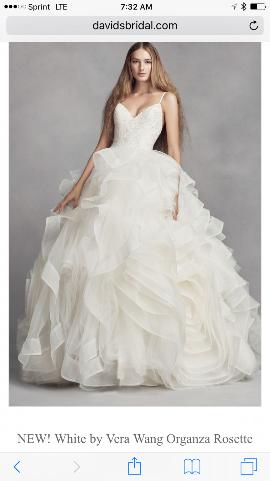 Vera wang organza hot sale rosette wedding dress