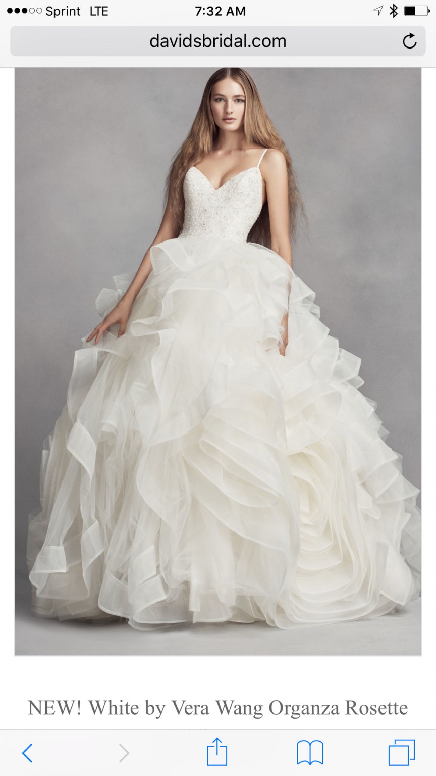 Vera wang organza rosette 2025 wedding dress