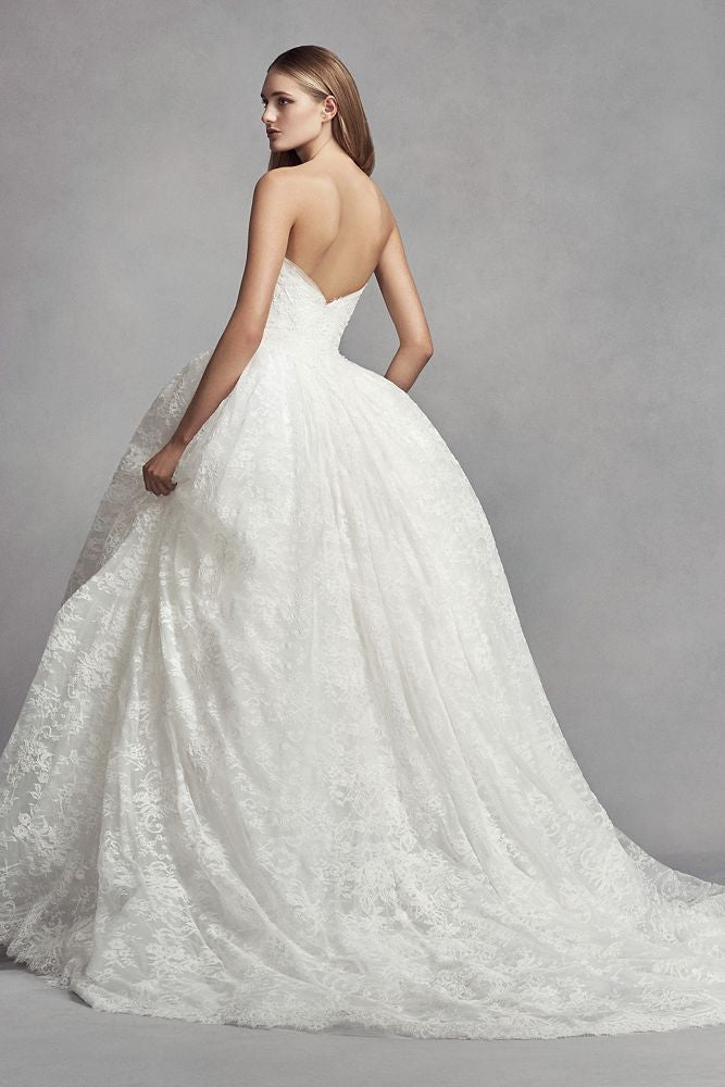 White by vera wang corded lace wedding dress discount